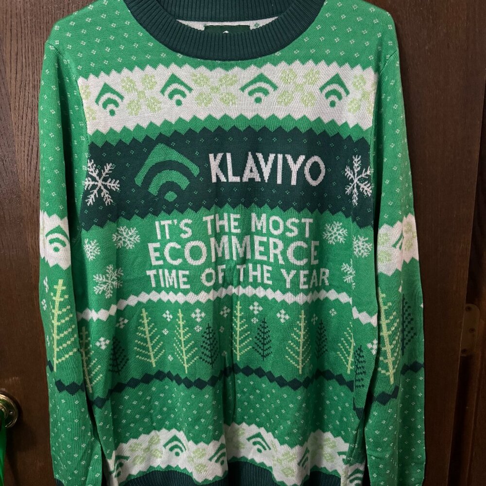 Tipsy Elves Klaviyo Men’s Sweater E-commerce Holiday Size Large - Ugly Sweater